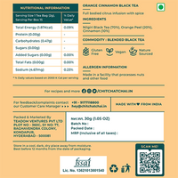 Nutritional information of Orange Cinnamon Black Tea - Focus - Chit chat chai